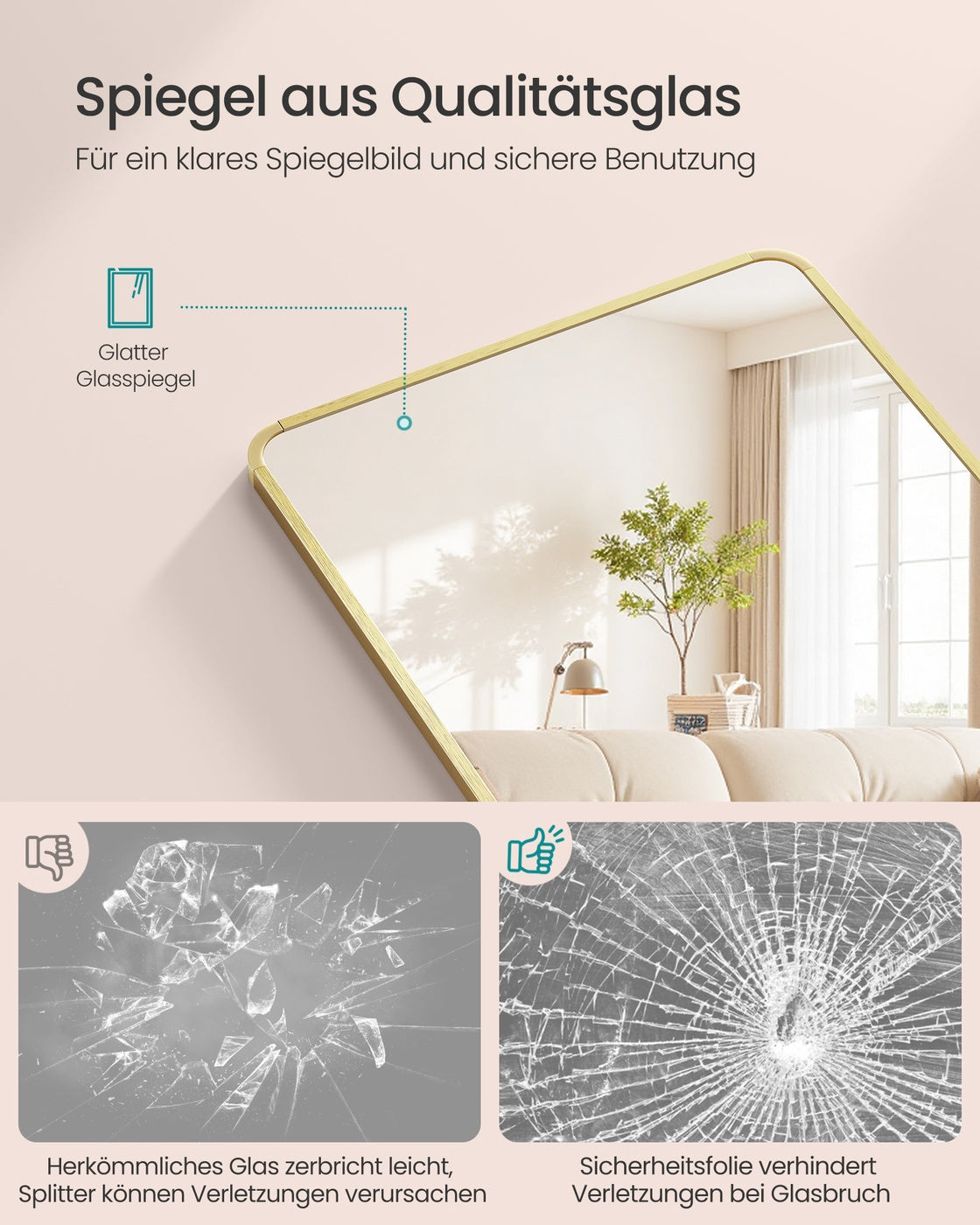 Full Length Hanging Mirror Over the Door or Wall Mounted