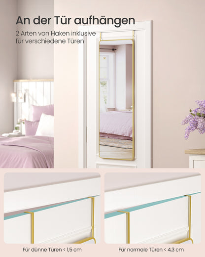 Full Length Hanging Mirror Over the Door or Wall Mounted