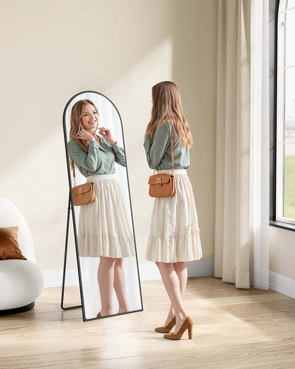 Full Length Mirror 160 x 50 cm Arched with Stand Pale Gold - image 9