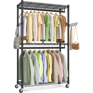 Heavy-Duty Rolling Clothes Rack