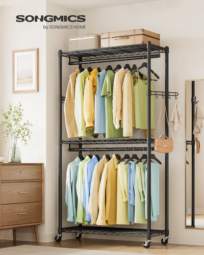 Heavy-Duty Rolling Clothes Rack