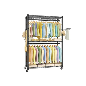 Heavy-Duty Rolling Clothes Rack