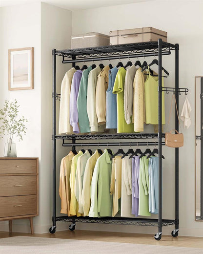 Heavy-Duty Rolling Clothes Rack