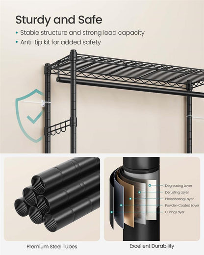 Heavy-Duty Rolling Clothes Rack