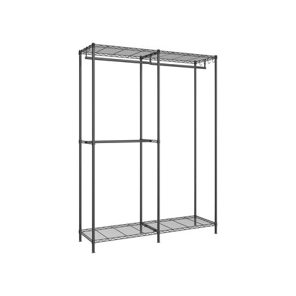 Metal Clothing Rack with Adjustable Shelves and Hanging Rails - HWLEXTRA 