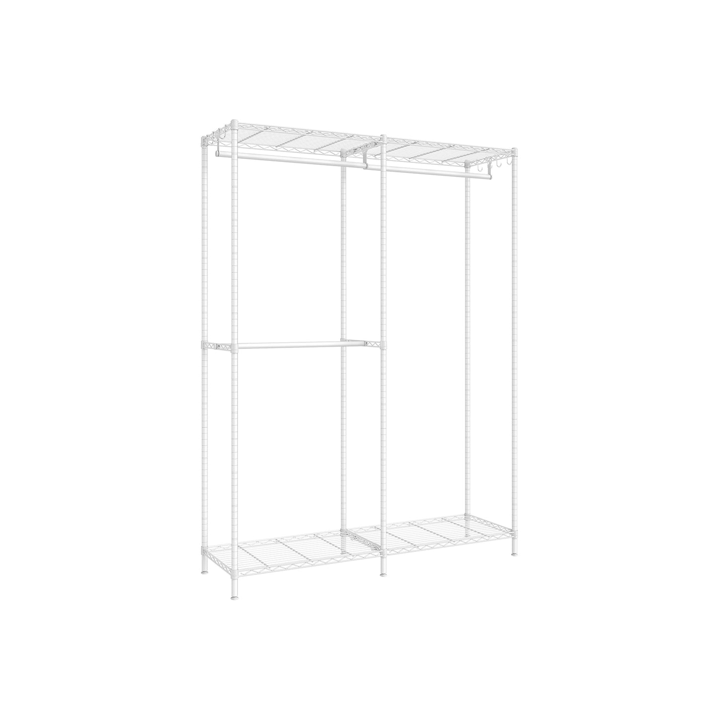 Metal Clothing Rack with Adjustable Shelves and Hanging Rails - HWLEXTRA 