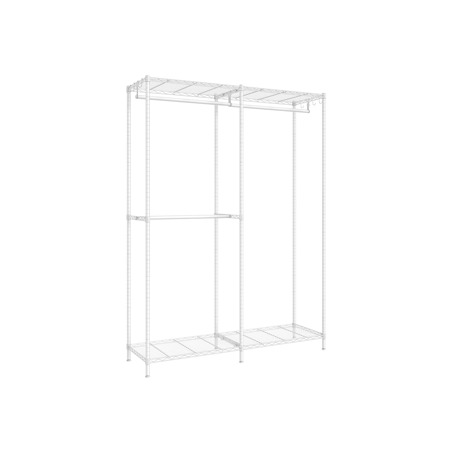 Metal Clothing Rack with Adjustable Shelves and Hanging Rails - HWLEXTRA 