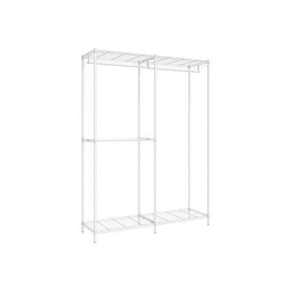 Metal Clothing Rack with Adjustable Shelves and Hanging Rails - HWLEXTRA 