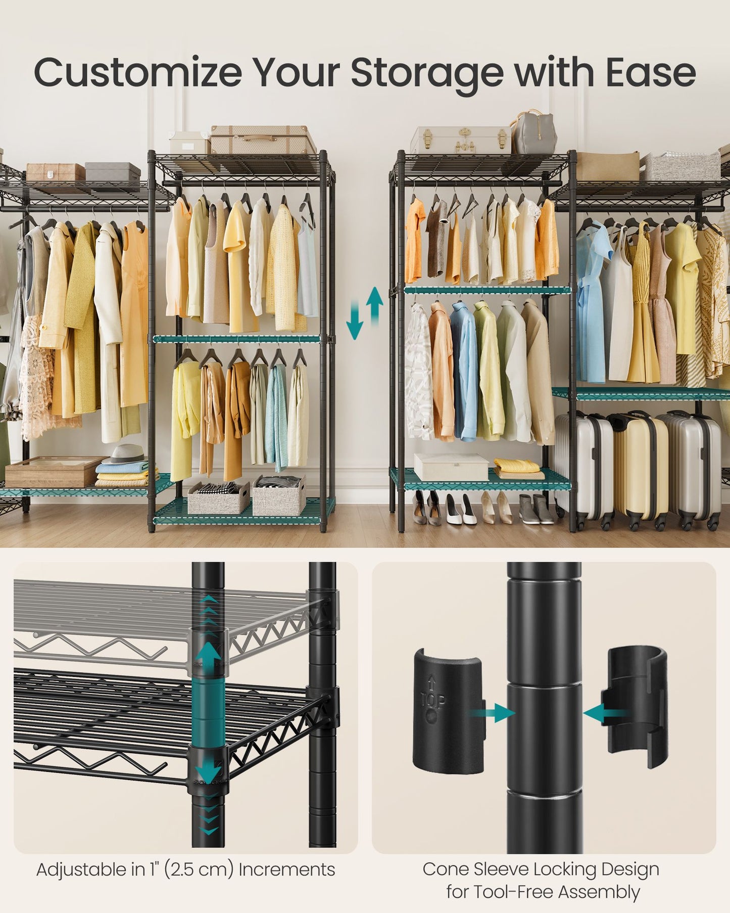 Heavy-Duty Clothes Rack, Garment Rack