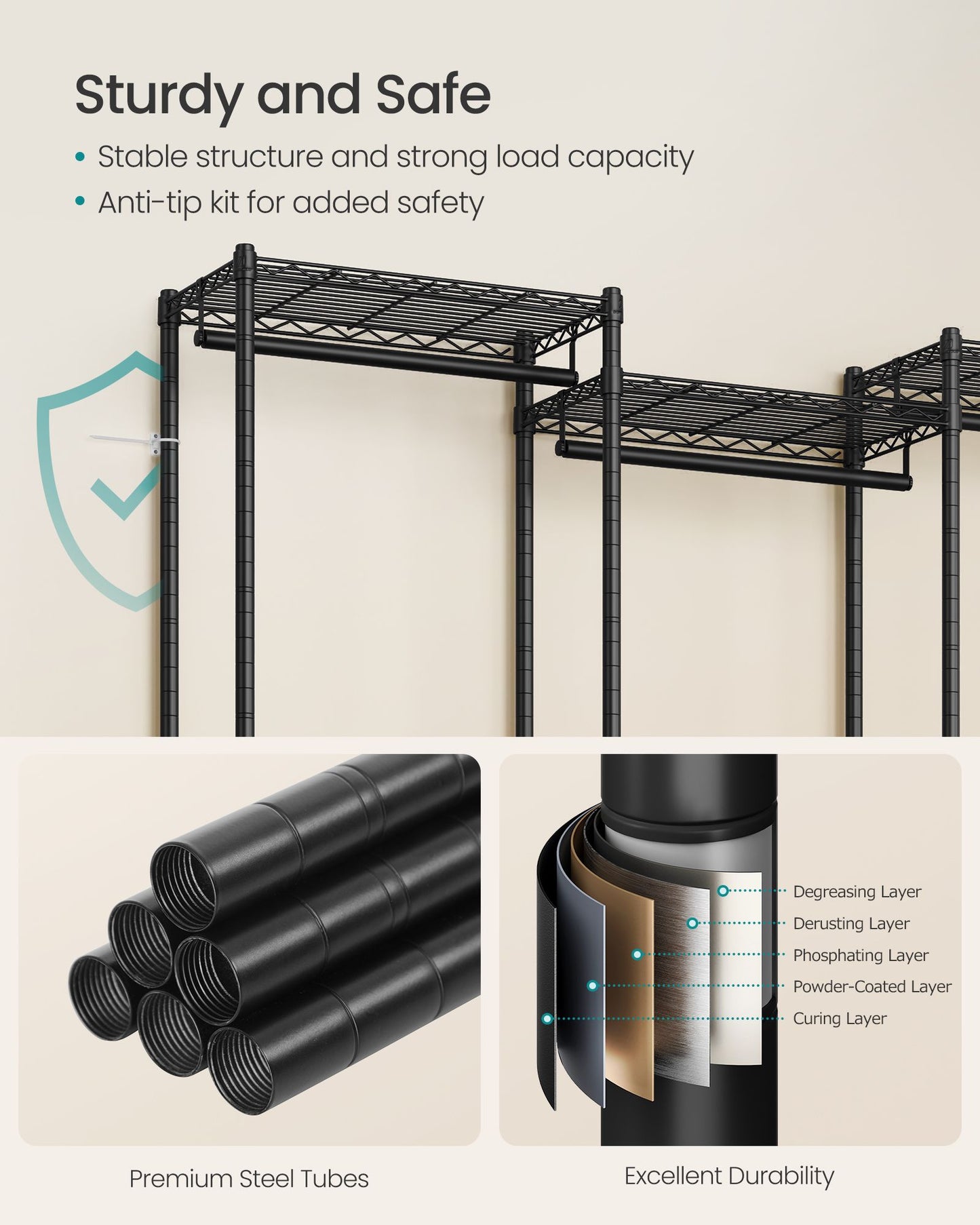 Heavy-Duty Clothes Rack, Garment Rack