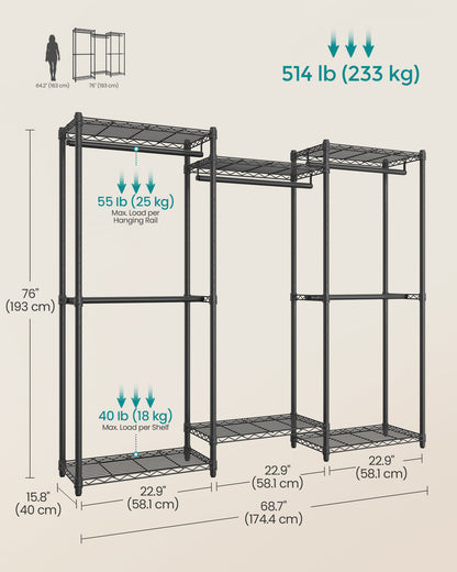 Heavy-Duty Clothes Rack, Garment Rack