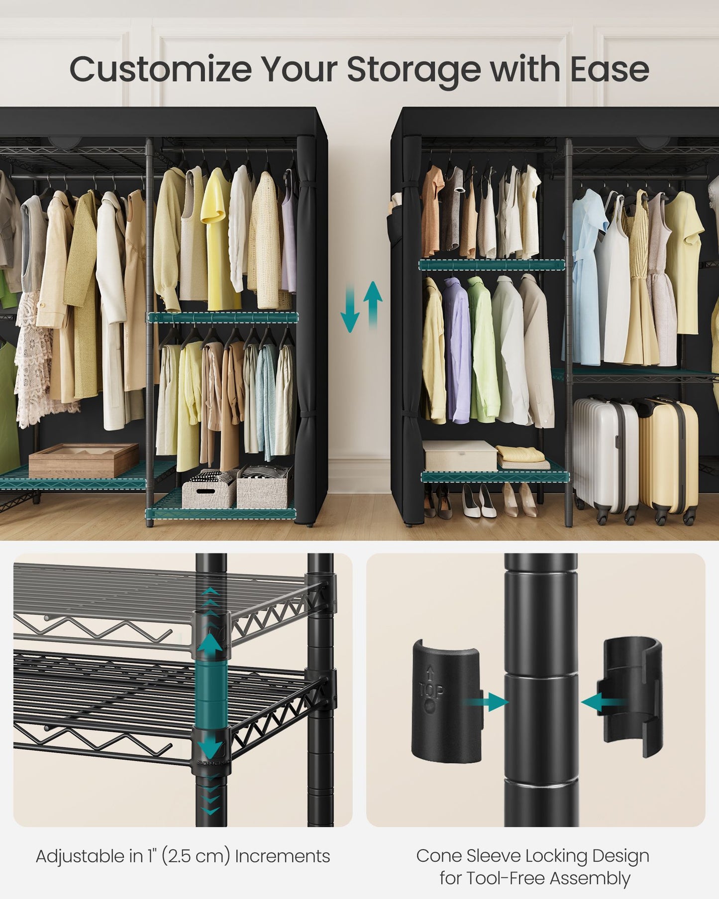 Heavy-Duty Clothes Rack, Garment Rack