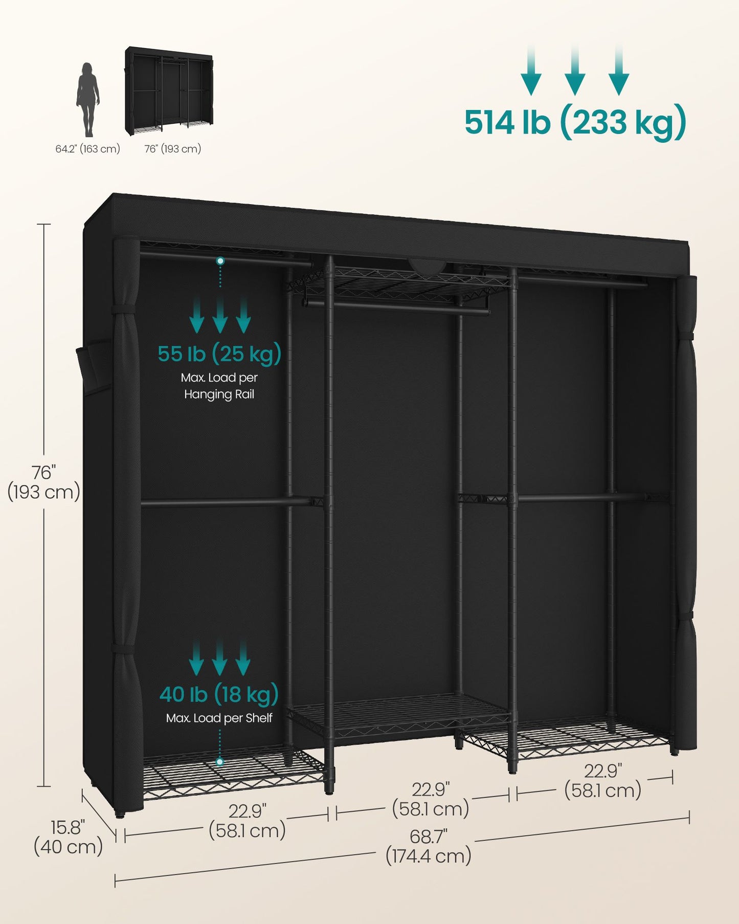Heavy-Duty Clothes Rack, Garment Rack