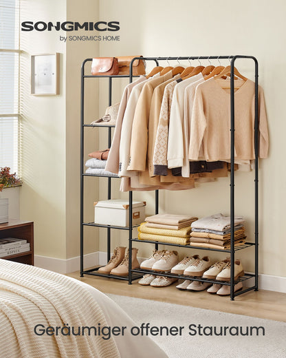 Clothes Rack Open Wardrobe 29 x 112 x 158.4 cm Metal Ink Black