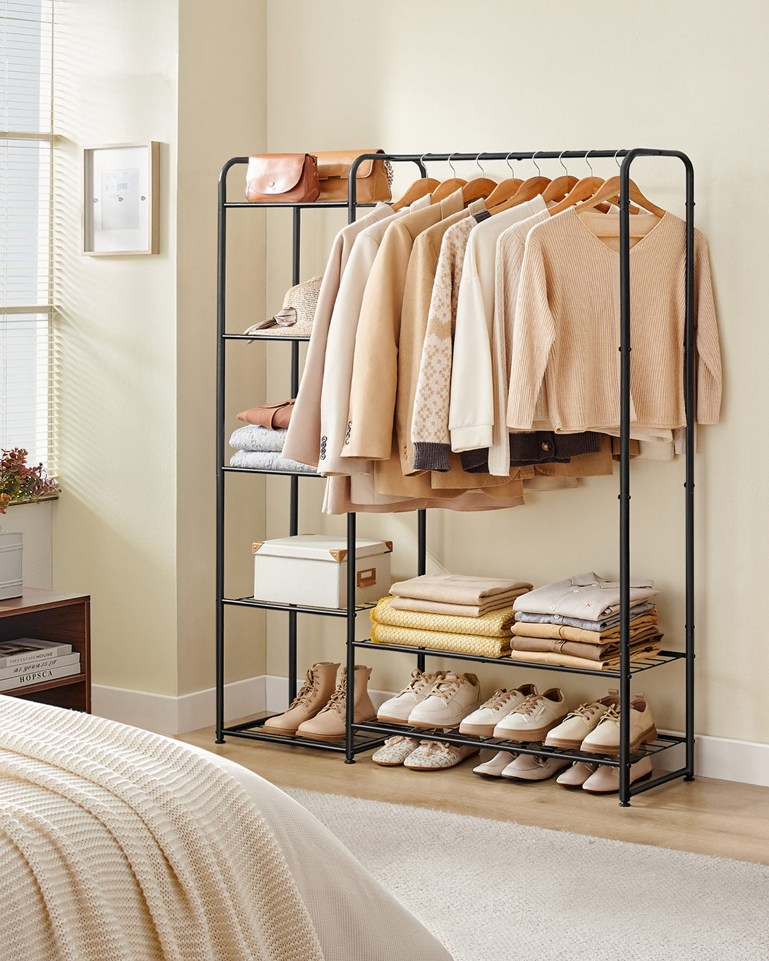 Clothes Rack Open Wardrobe 29 x 112 x 158.4 cm Metal Ink Black - image 2