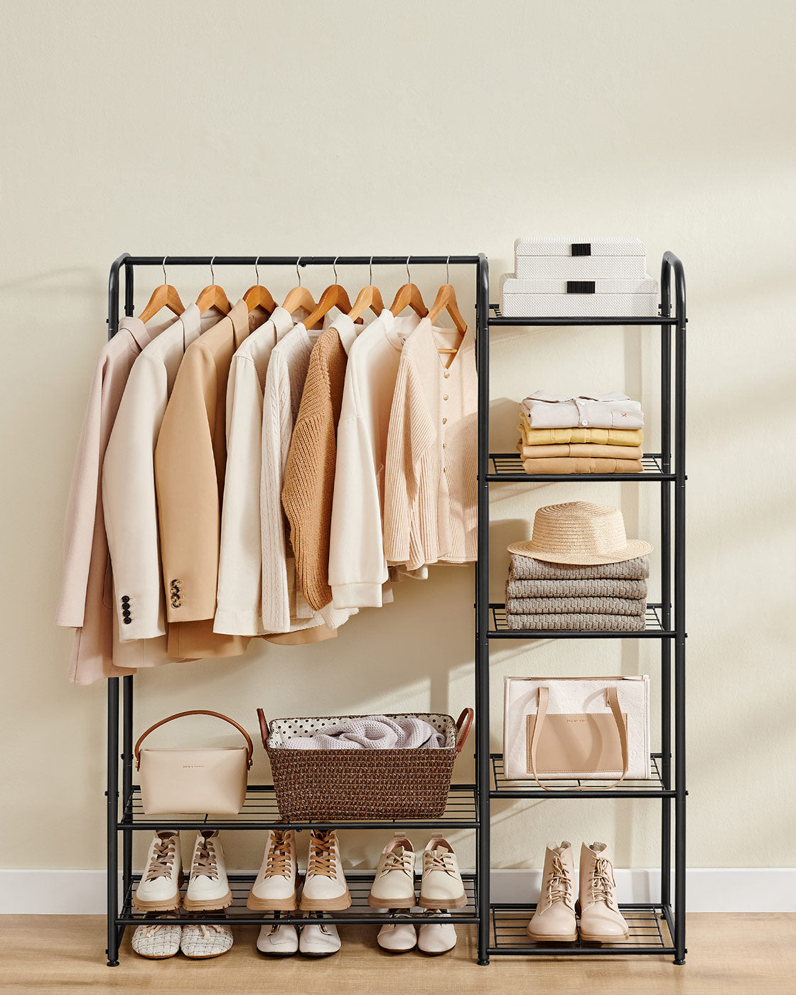 Clothes Rack Open Wardrobe 29 x 112 x 158.4 cm Metal Ink Black - image 3
