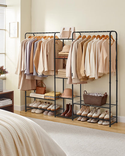 Clothes Hanger Open Wardrobe with Storage Shelves Matt Black - image 2