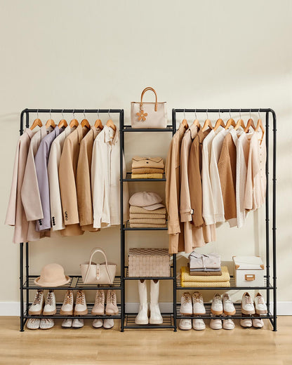 Clothes Hanger Open Wardrobe with Storage Shelves Matt Black - image 3