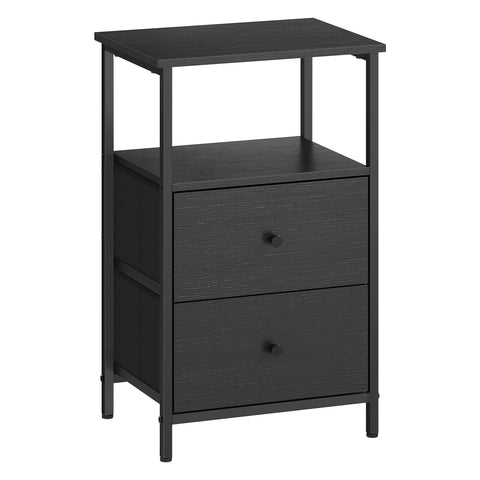 Nightstand, Side Table with 2 Fabric Drawers