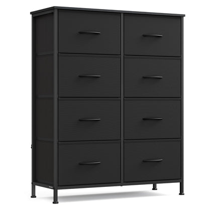 8-Drawer Fabric Dresser, Sturdy Storage Organizer for Bedroom, Rustic Brown & Black - image 7