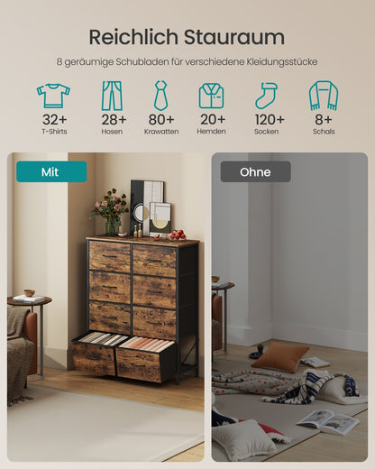 6 drawer chest for versatile fabric storage