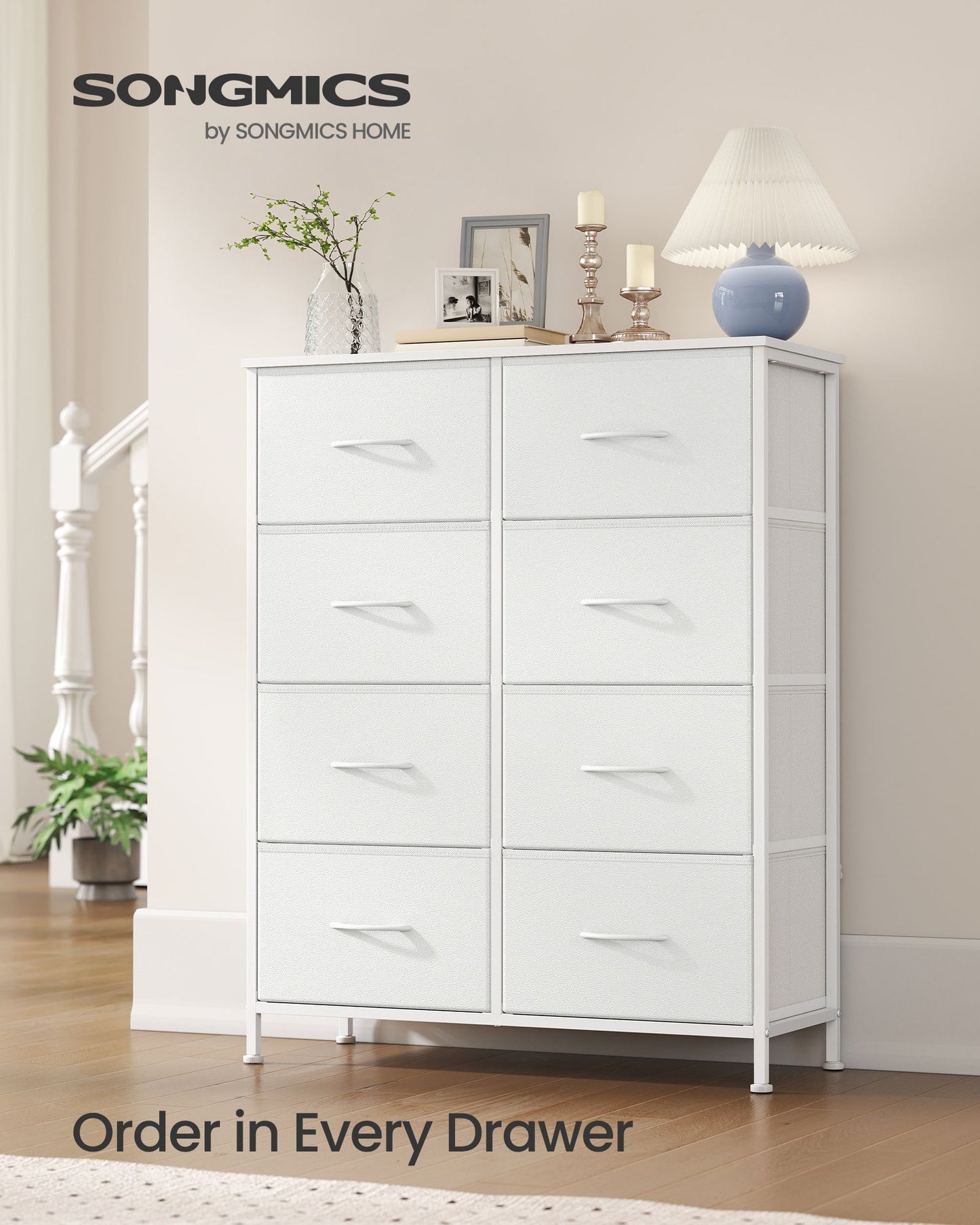8-Drawer Fabric Dresser, Sturdy Storage Organizer for Bedroom, Rustic Brown & Black - image 14