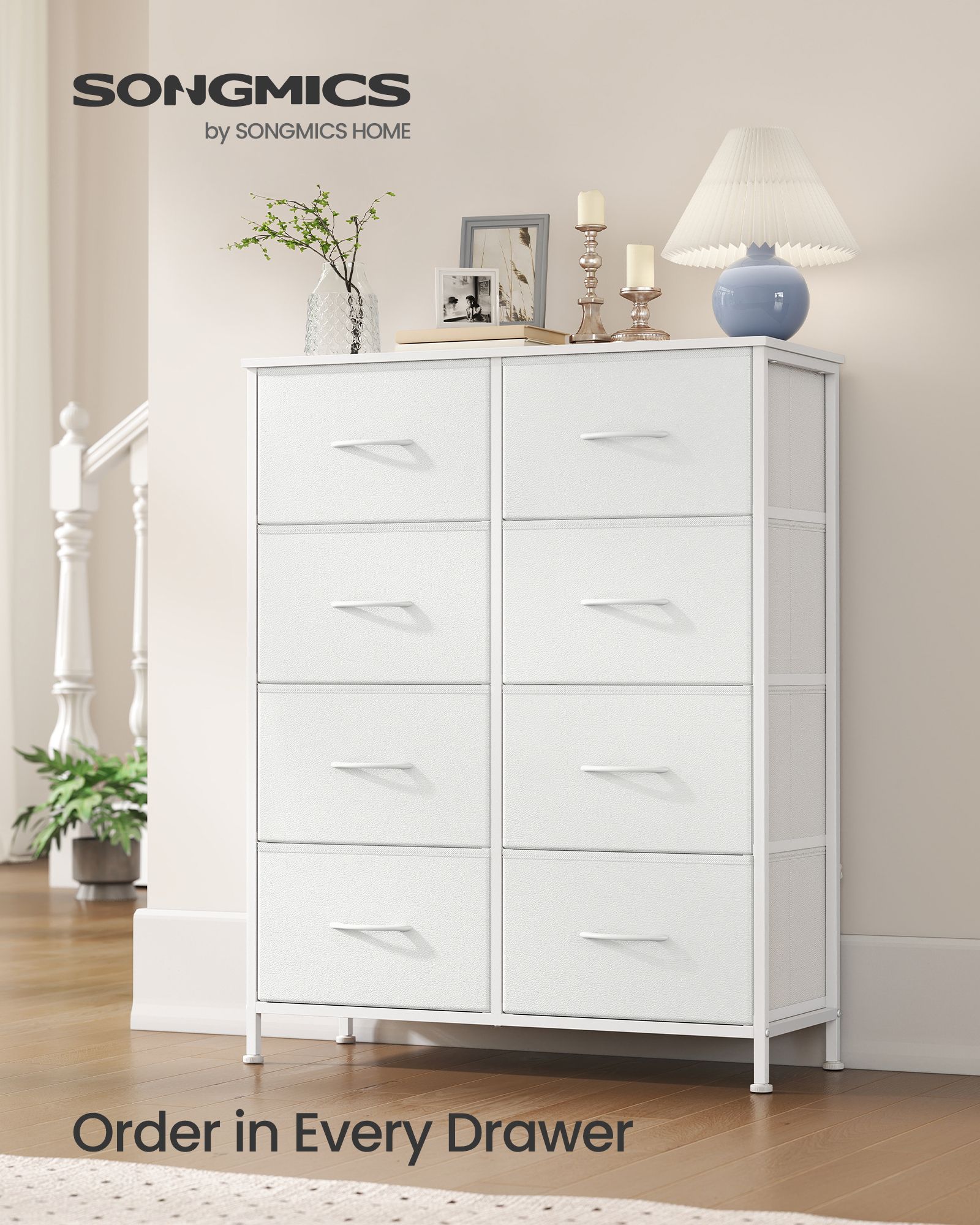 8-Drawer Fabric Dresser, Sturdy Storage Organizer for Bedroom, Rustic Brown & Black - image 14