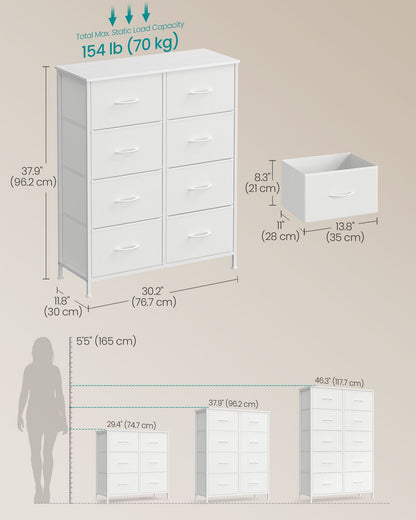 8-Drawer Fabric Dresser, Sturdy Storage Organizer for Bedroom, Rustic Brown & Black - image 17