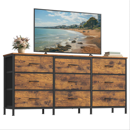 Dresser with 9 Fabric Drawers, TV Stand for TVs Up to 65 Inches - image 1