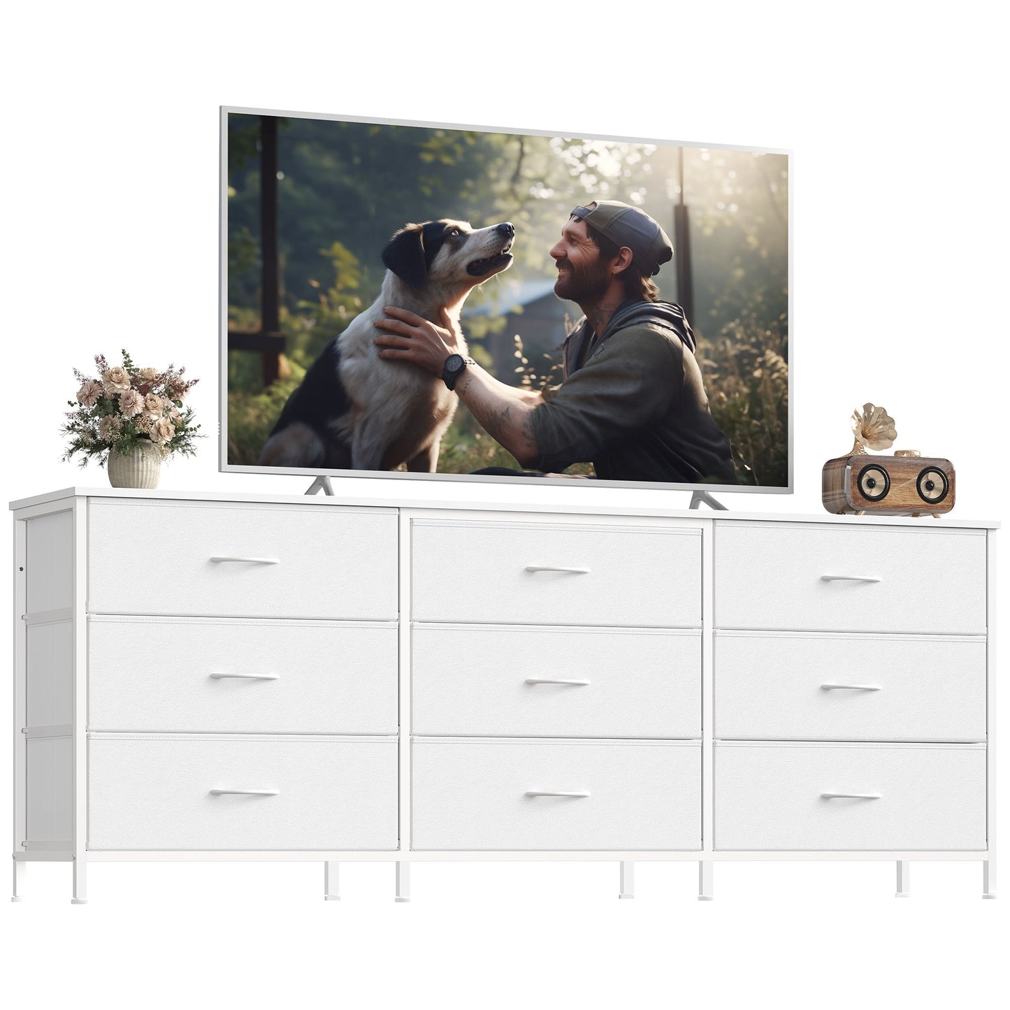 Dresser with 9 Fabric Drawers, TV Stand for TVs Up to 70 Inches - image 4