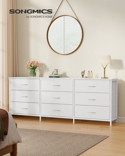Dresser with 9 Fabric Drawers, TV Stand for TVs Up to 70 Inches