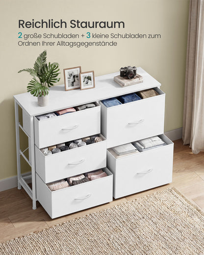 Cloud White Five-Drawer Fabric Storage Dresser