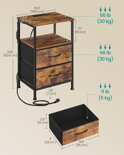 Nightstand with Charging Station and App-Controlled Adjustable LED Lights - image 2