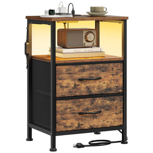 Nightstand with Charging Station and App-Controlled Adjustable LED Lights - image 3