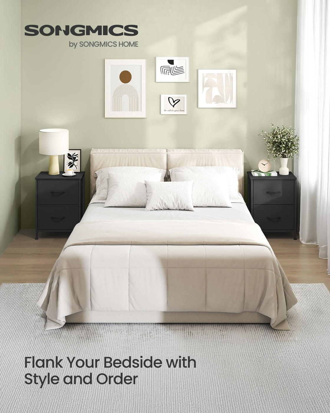 Modern nightstand with drawers for bedroom - image 8