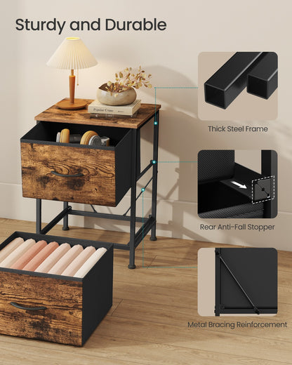 Modern nightstand with drawers for bedroom - image 17