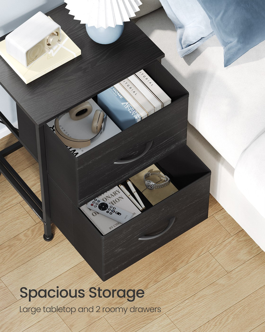 Modern nightstand with drawers for bedroom - image 27