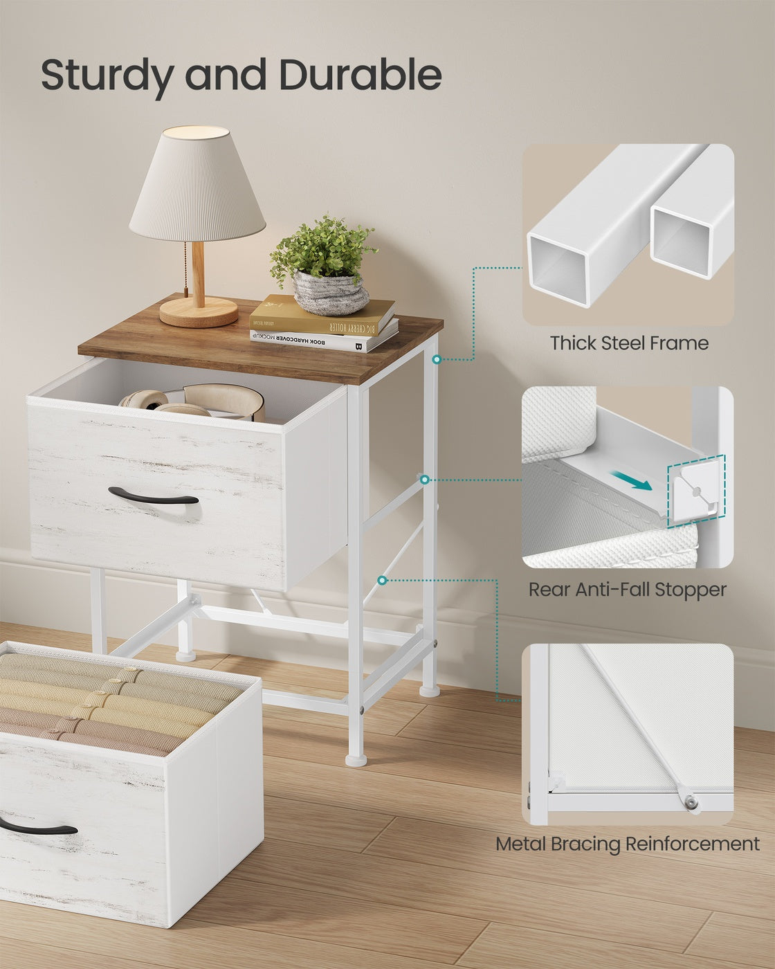 Modern nightstand with drawers for bedroom - image 35