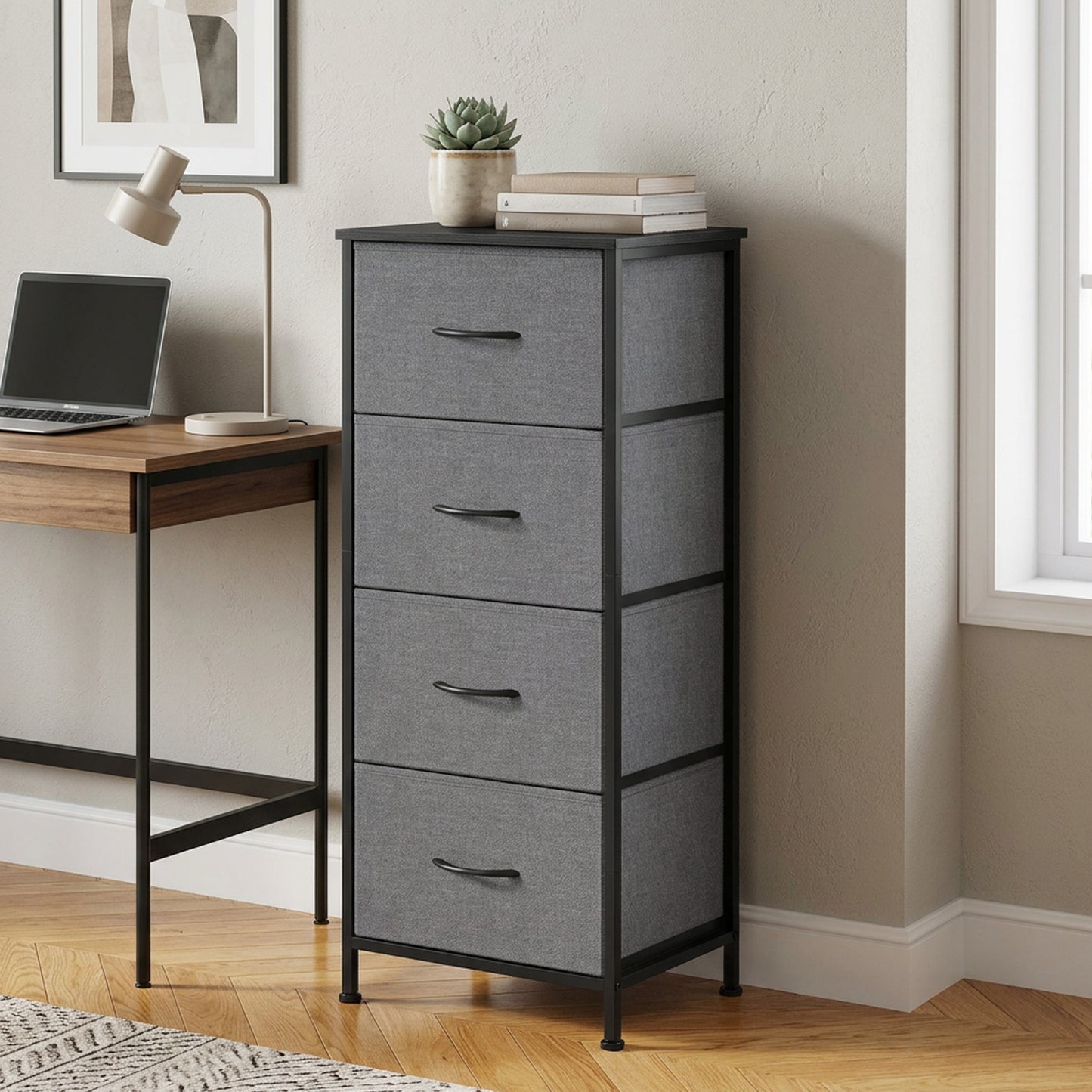2-drawer bedside table with fabric storage - image 65