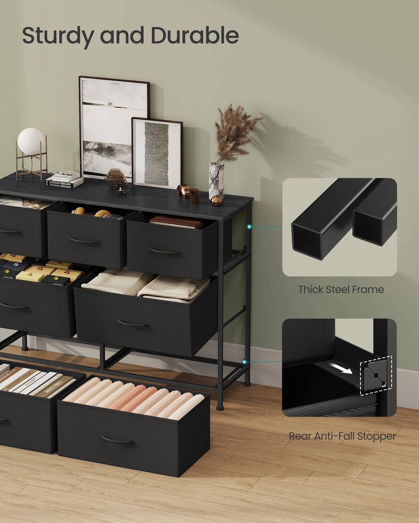 Dresser for Bedroom, Wide Dresser with 7 Fabric Drawers - image 6