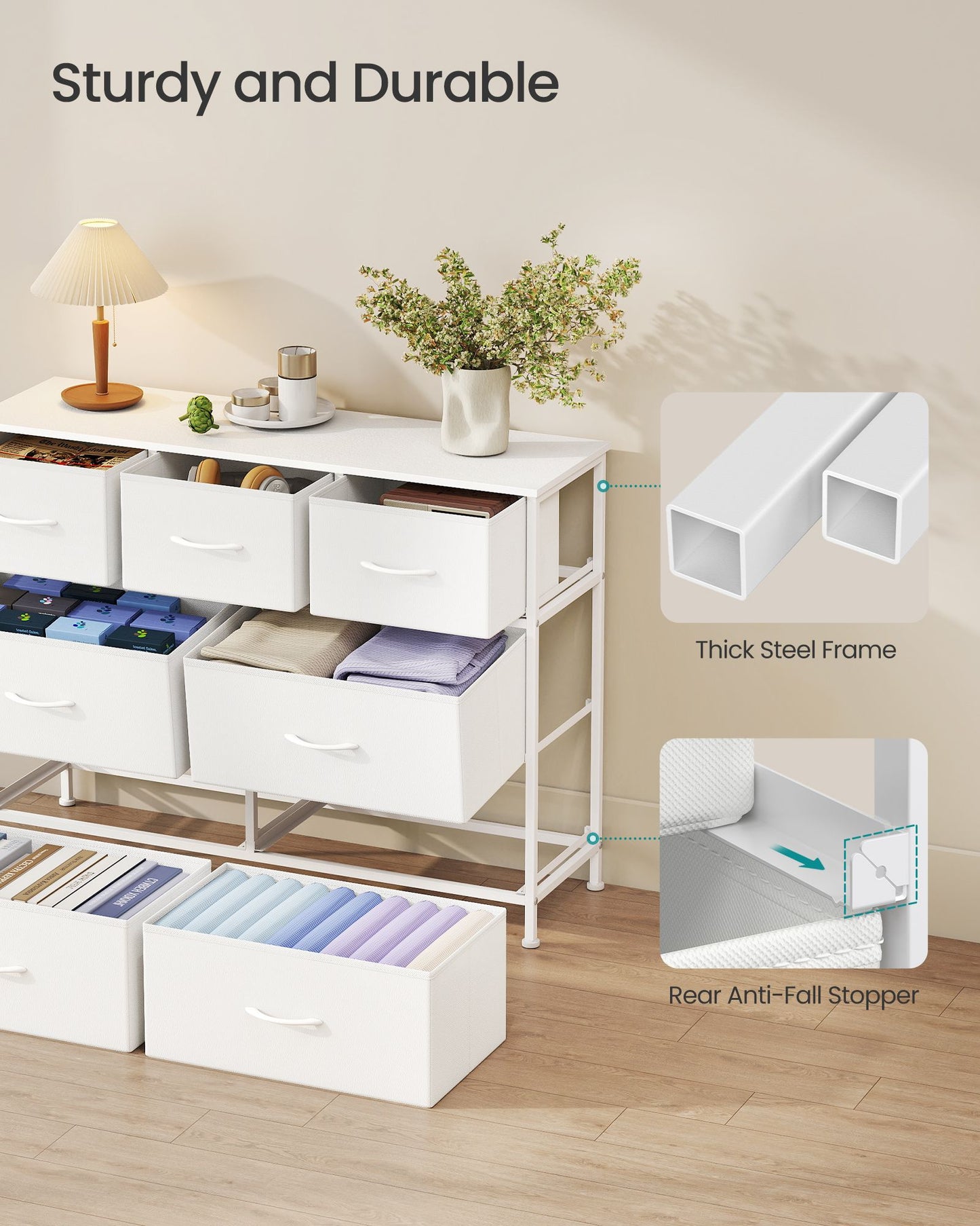 Dresser for Bedroom, Wide Dresser with 7 Fabric Drawers - image 12