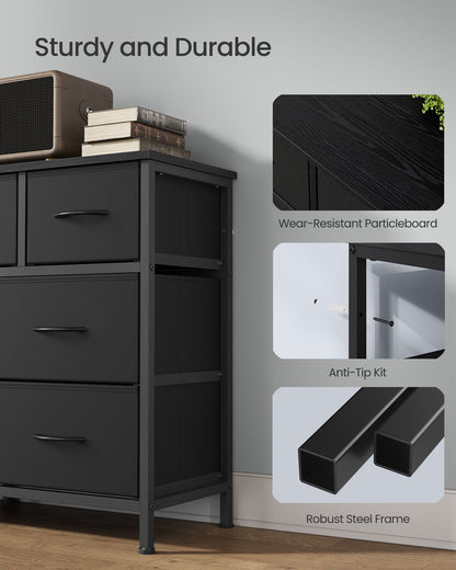 Dresser for Bedroom, Wide Dresser with 10 Fabric Drawers, 11.8"D x 44.8"W x 26.8"H (10 Drawers), Ink Black - image 3