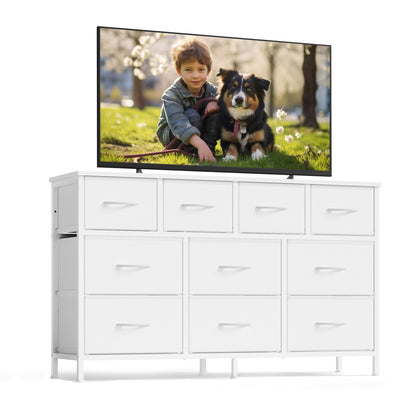 Dresser for Bedroom, Wide Dresser with 10 Fabric Drawers, 11.8"D x 44.8"W x 26.8"H (10 Drawers), Ink Black - image 4