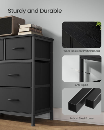Dresser for Bedroom, Wide Dresser with 10 Fabric Drawers, 13.8"D x 57.8"W x 26.8"H (10 Drawers), Ink Black - image 3