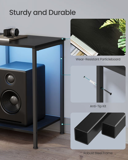 TV Stand with Power Outlets and Lights - 13.8"D x 70.5"W x 23.6"H (35 x 179 x 60 cm) - image 4