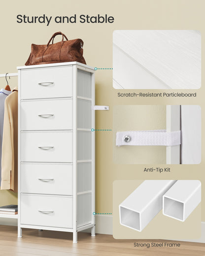 3-in-1 Dresser with Garment Rack, 5 Fabric Drawers & Bottom Shelf - image 13