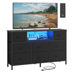resser for Bedroom with Outlets and LED Lights, TV Stand - image 9