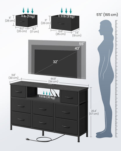 resser for Bedroom with Outlets and LED Lights, TV Stand - image 7