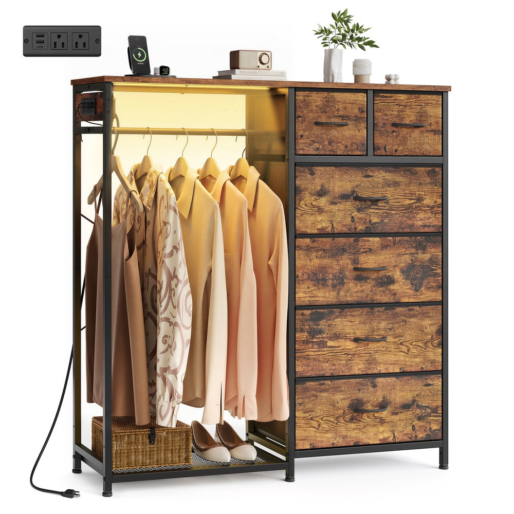 Hanging Closet Organizer with LED Lights and Charging Station - image 8
