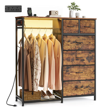 Hanging Closet Organizer with LED Lights and Charging Station - image 8